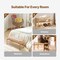 Natural Wood Paper Rope Bench with Steel and Oak Frame, Non-Slip Feet